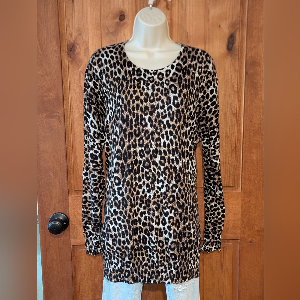 Michael Kors Animal Print Long‎ Sleeve Tunic Sweater